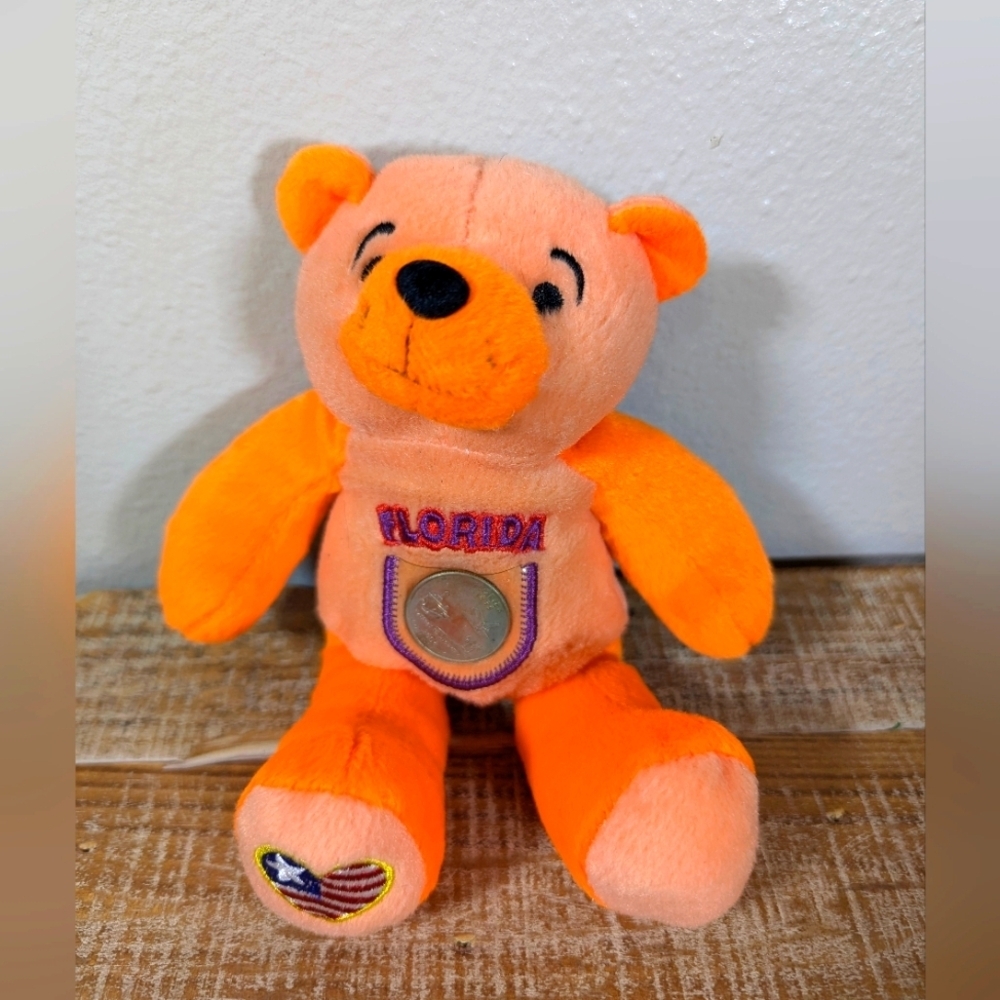 Florida Sugar Loaf Two Bits for Every State Bear with Quarter